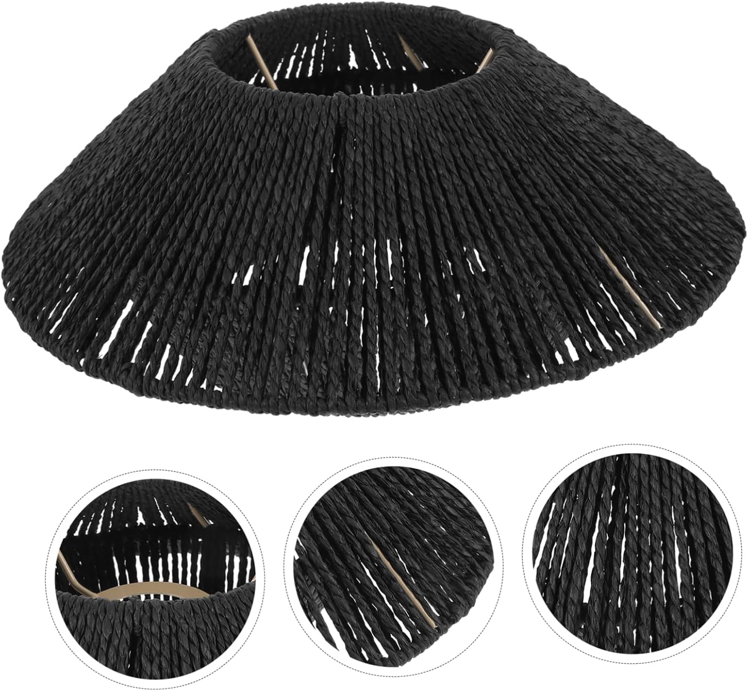 Woven Lampshade for Ceiling Lights Vintage Style Hanging Light Cover Natural Fiber Replacement Shade for Home Decor Zen Restaurant and Tea Room Lighting