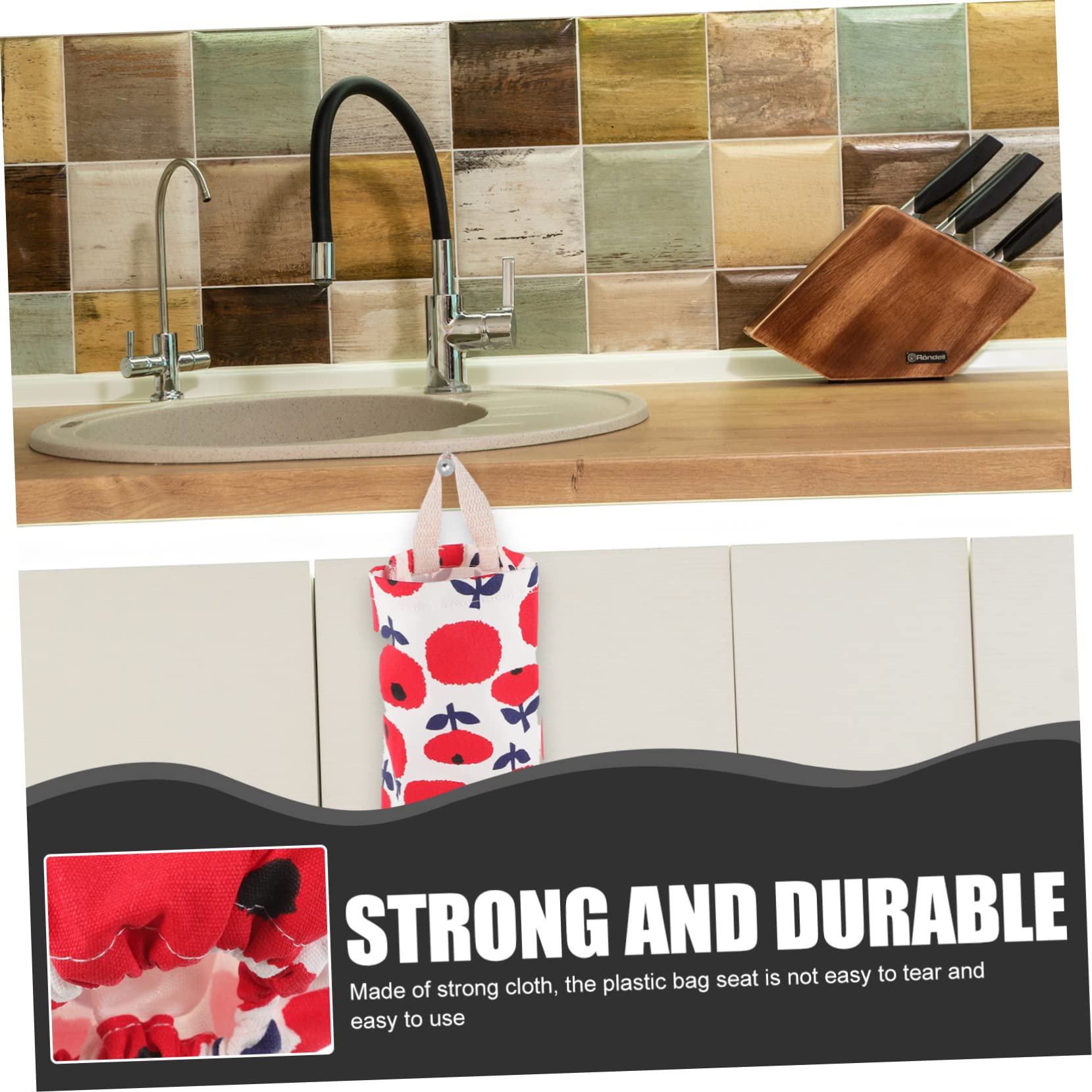 ABOOFAN 5piezas Soporte De Bolsas De Plástico Colgante para Cocina Organizador De Bolsas De Desecho De Tela Resistente y Reutilizable Gran Capacidad Dispensador Práctico para Hogar y