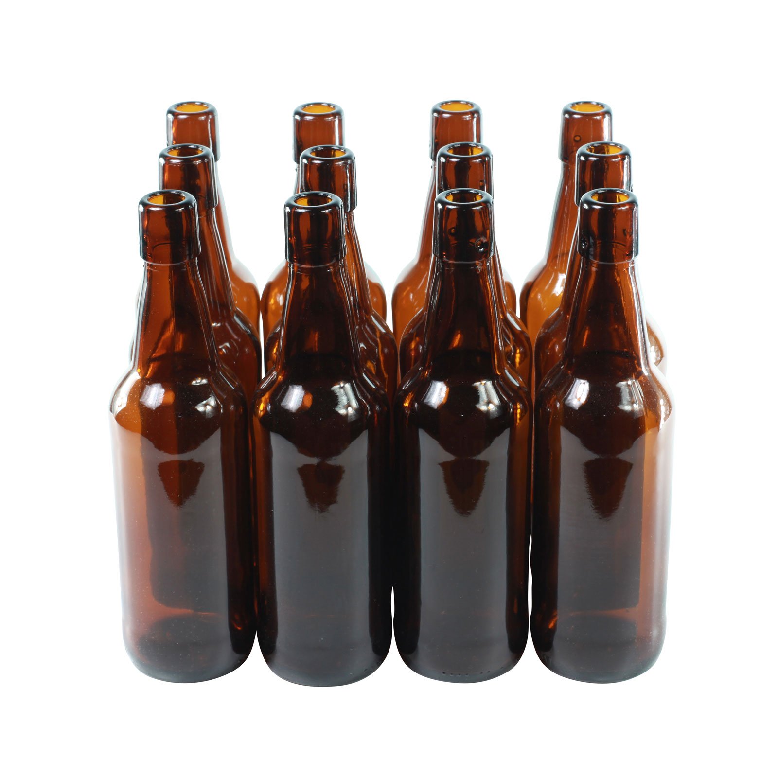Bottiglie con tappo a pressione, in vetro marrone, confezione da 12, Vetro, 500 ml
