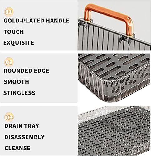 Miniatura 3 de Bandeja acrílica de 15.35 x 9.84 pulgadas, bandeja de acrílico transparente, bandeja organizadora decorativa de acrílico para mesa de café otomana,