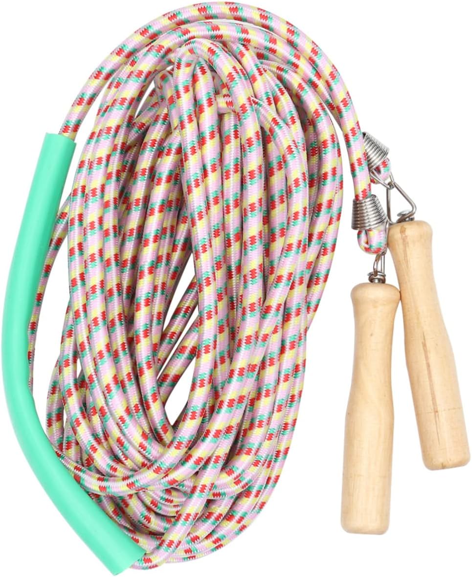 1Pc Wood Jump Rope for Fitness Lightweight Exercise Skipping Rope with Wooden Handle Portable for Outdoor Activity Random Color Random Color