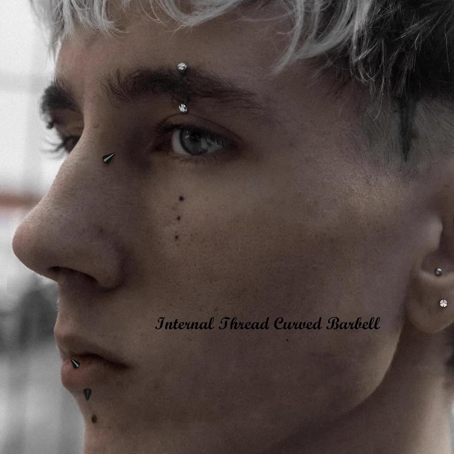 16G Eyebrow Piercing Jewelry Rook Earrings for Women Internal Thread Curved Barbell CZ Eyebrow Rings Vertical Labret Lip Jewelry Ear Rook Stud Small Tiny Belly Button Ring 6mm/8mm/10mm - Image 3