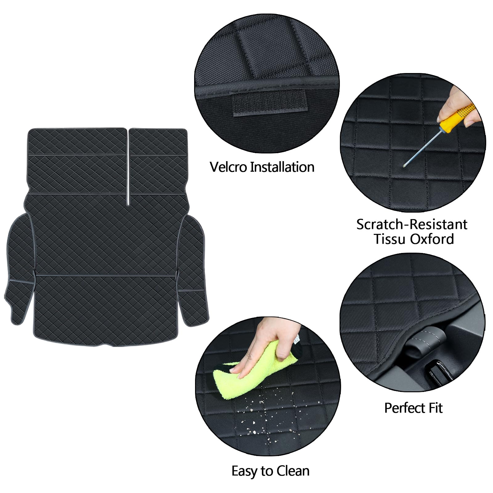 ZYB Tapis de Coffre pour Tesla Model Y 2025-2020, Imperméable Résistant à l'usure Tissu Oxford Tapis Coffre Model Y, Model Y Protection de Coffre pour Chien, Tesla Model Y Accessoires