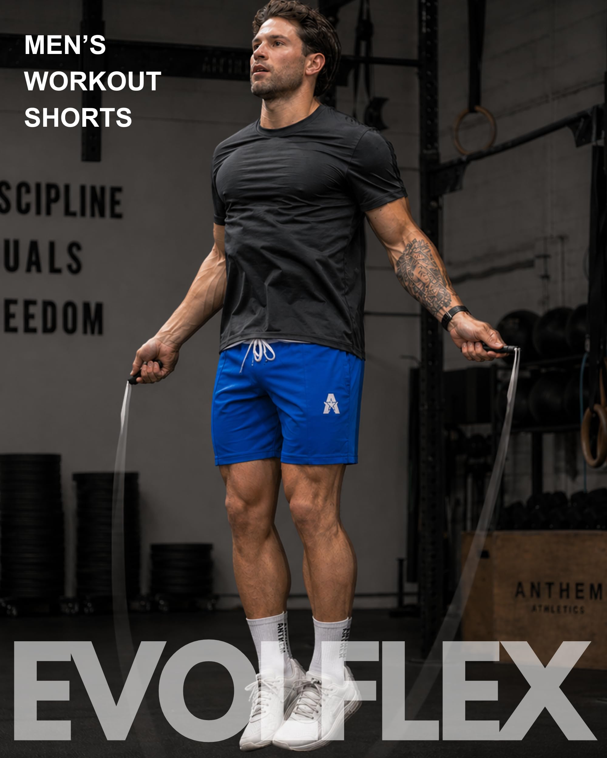 Anthem Athletics Evolflex męskie spodenki treningowe - otwarte i zapinane na zamek błyskawiczny kieszenie krótkie do biegania atletycznego tenisa i treningu na siłowni