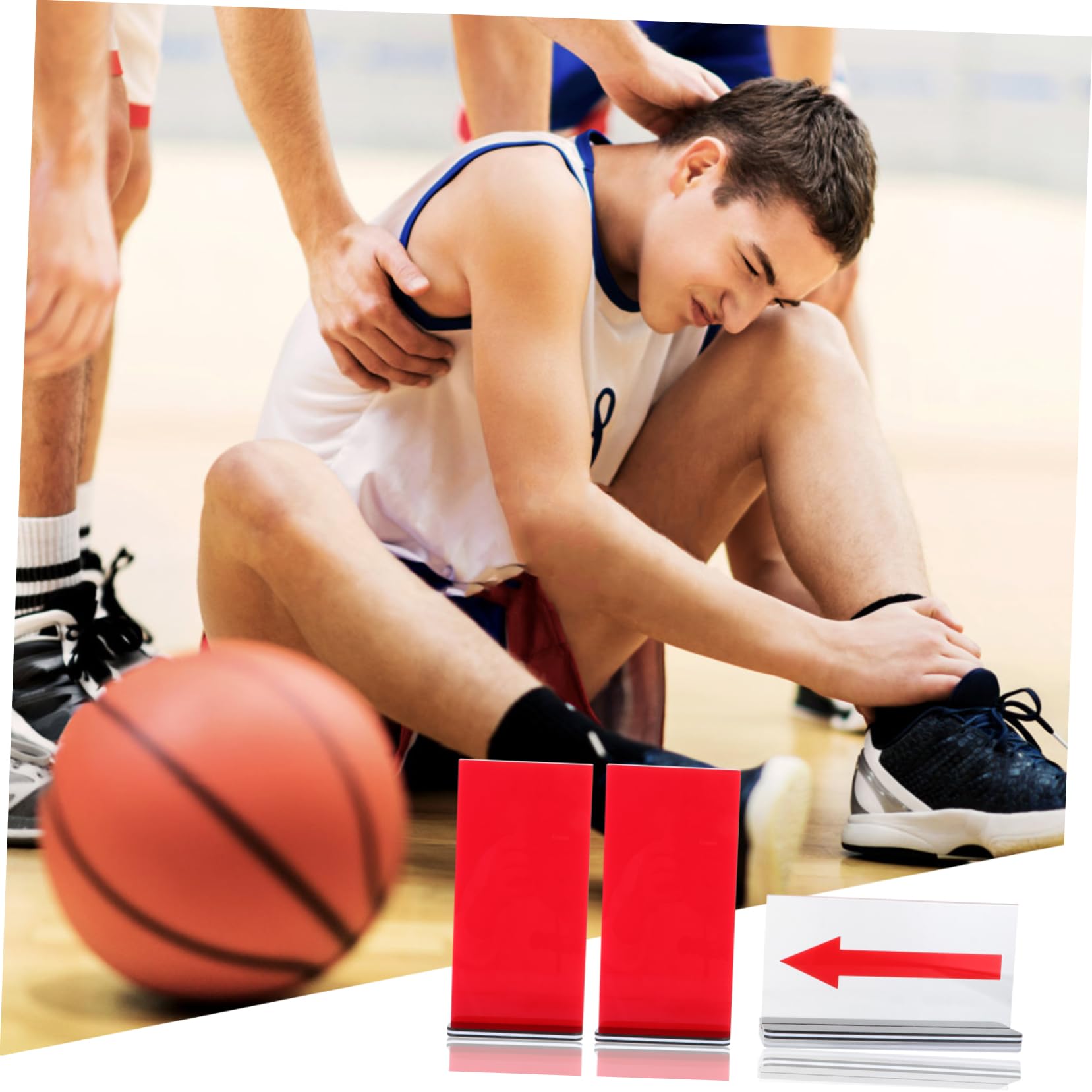 Toyvian Lavagnetta Basket in Acrilico Rosso per Gara Sportiva Cambio Direzione Fluido, Accessorio da Gara per Penalità di Basket e Schede per Giudice Professionali