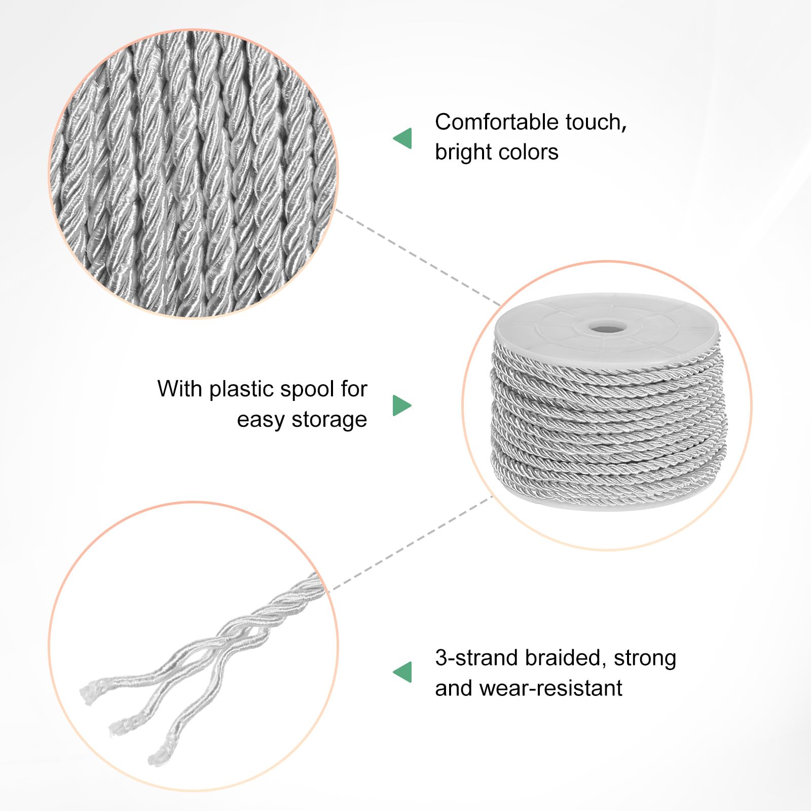 M METERXITY 22 Yards Twisted Rope Trim - Image 2