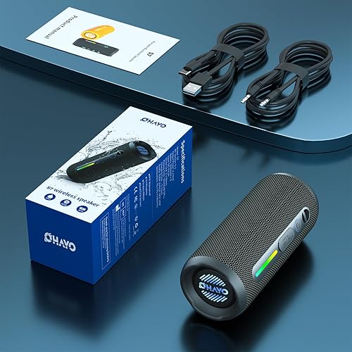Miniatura 8 de OHAYO Altavoz Bluetooth portátil - IPX7 impermeable, emparejamiento estéreo inalámbrico, tiempo de reproducción de 25 horas, sonido fuerte de 24 W,