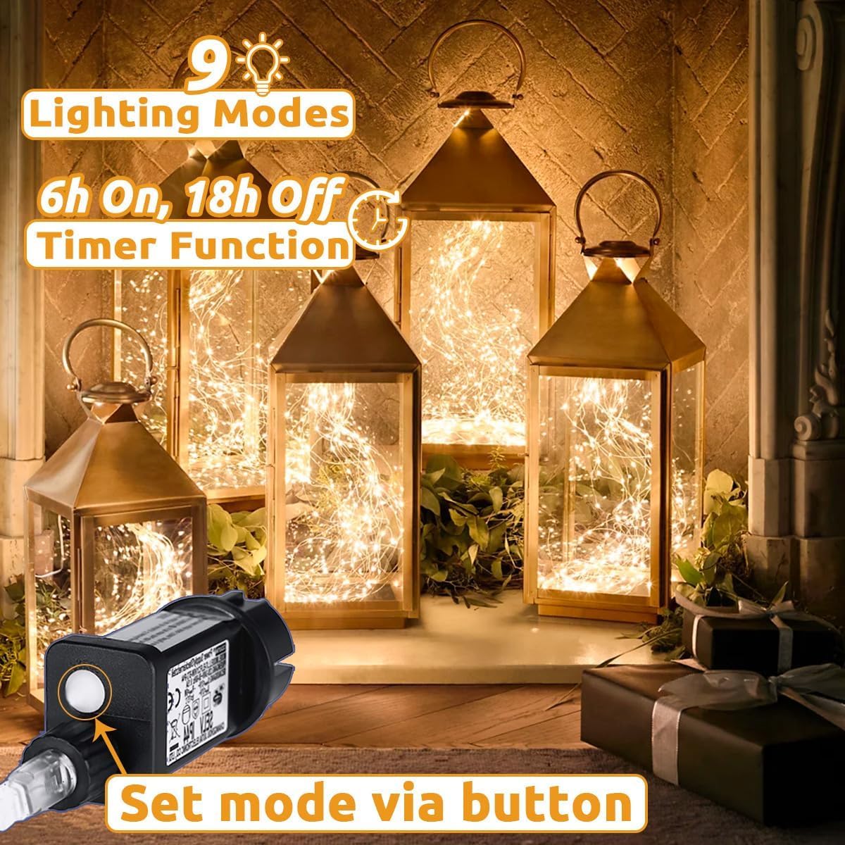 Cozymeow Luci Albero di Natale 2M 200 LED Luci di Natale da Esterno Cascata con Presa, Timer, 8 Modalità Impermeabile Cascata Luminosa Natalizie per Interno Esterno Decorazione