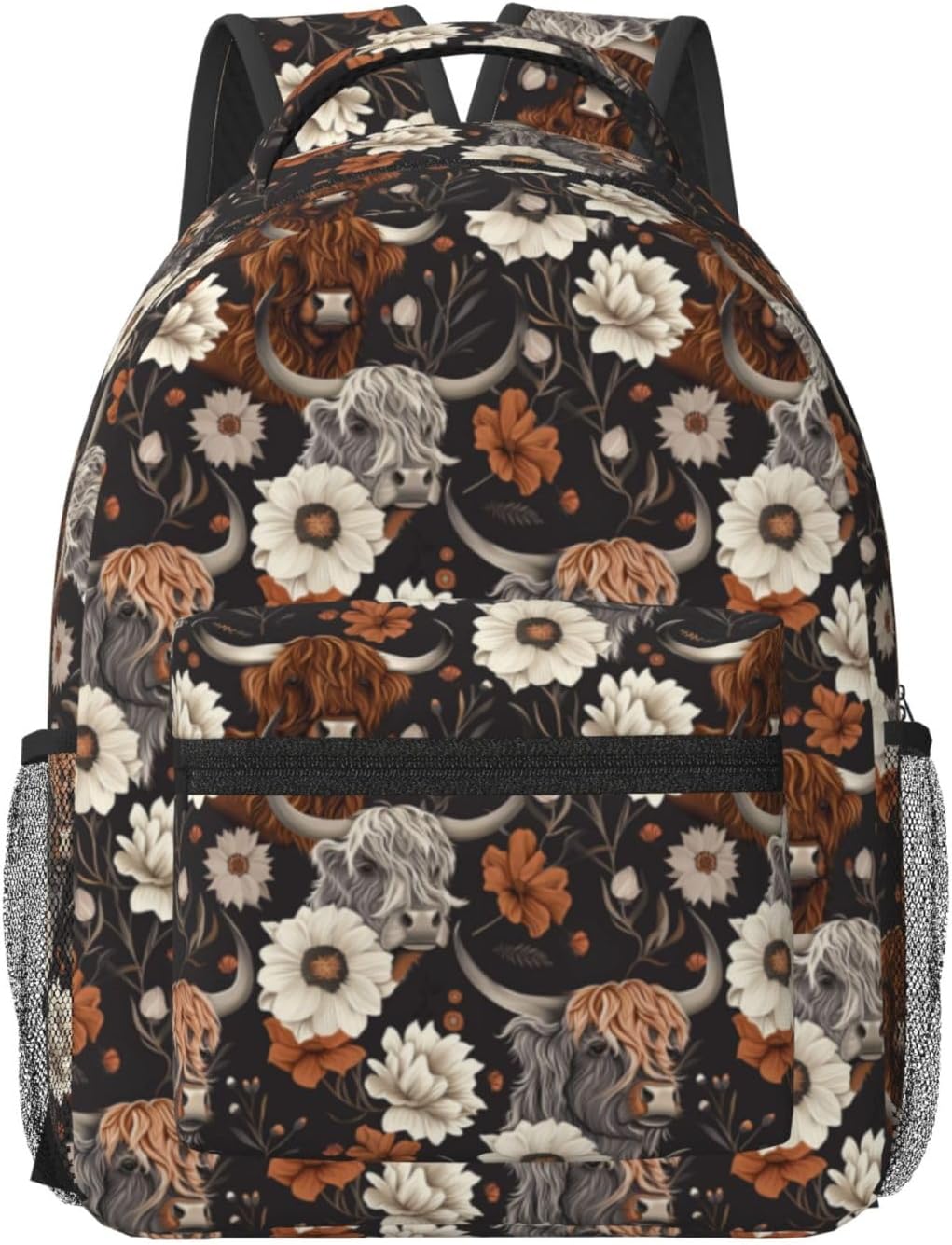 Amazon.com: Rustic Highland Cow Backpack, School Travel Laptop ...
