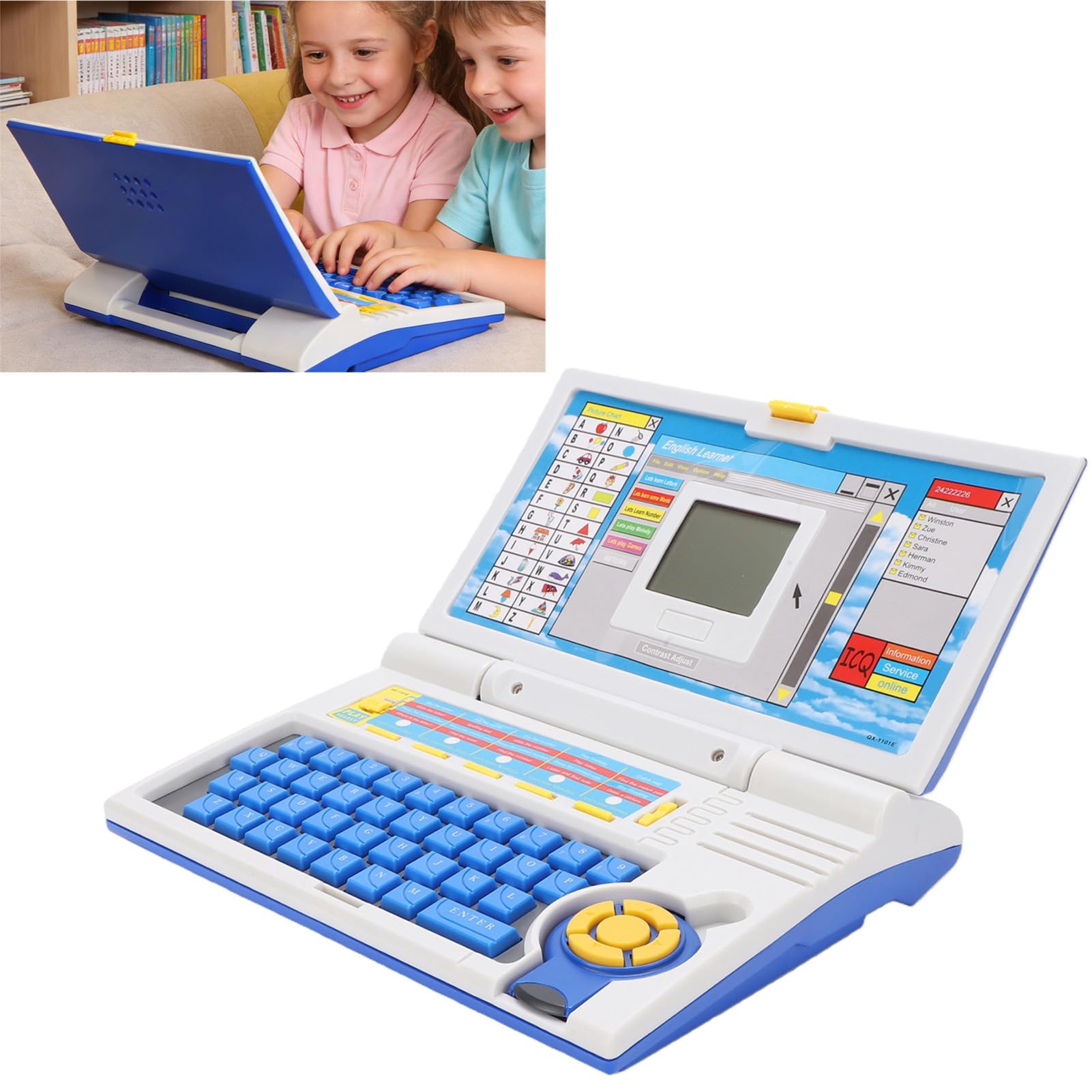 Garsent Lernen Laptop, Englisch-Lerncomputer mit Alphabet-Sounds, Rechtschreibmusik, Interaktives Spielzeug-Lerngerät für Kleinkinder für die Frühe Bildungsentwicklung