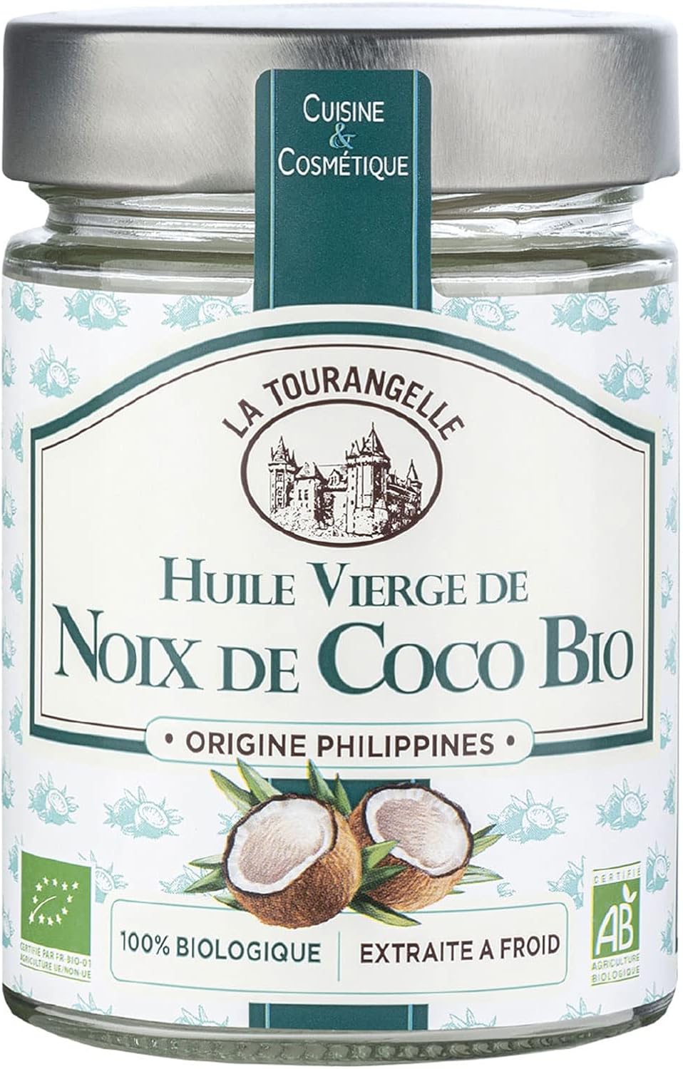 Huile de Noix de Coco Bio La Tourangelle - 314ml | 1ère Pression à Froid | Saveur Exotique