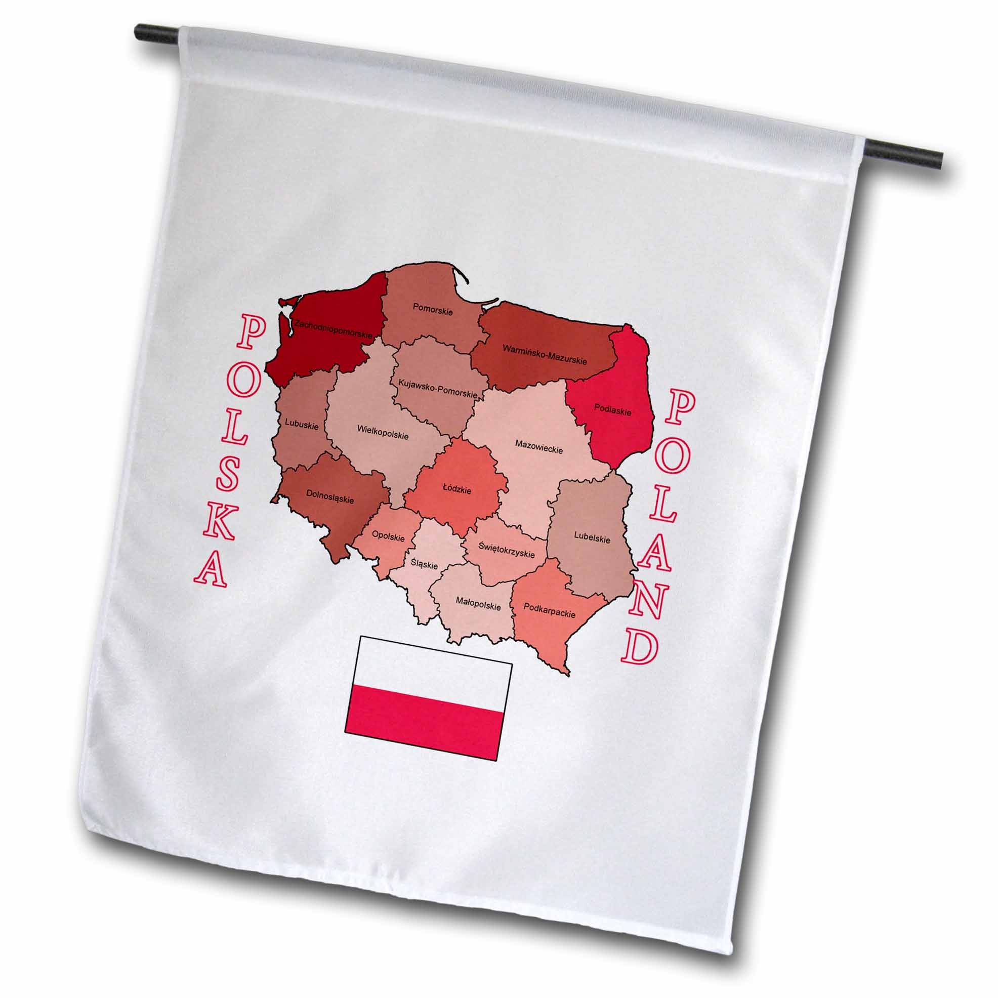 Photo 1 of 3dRose 777images Flags and Maps - Europe - Flag and Map of Poland, provinces colored and named. - 18 x 27 inch Garden Flag (fl_184176_2)