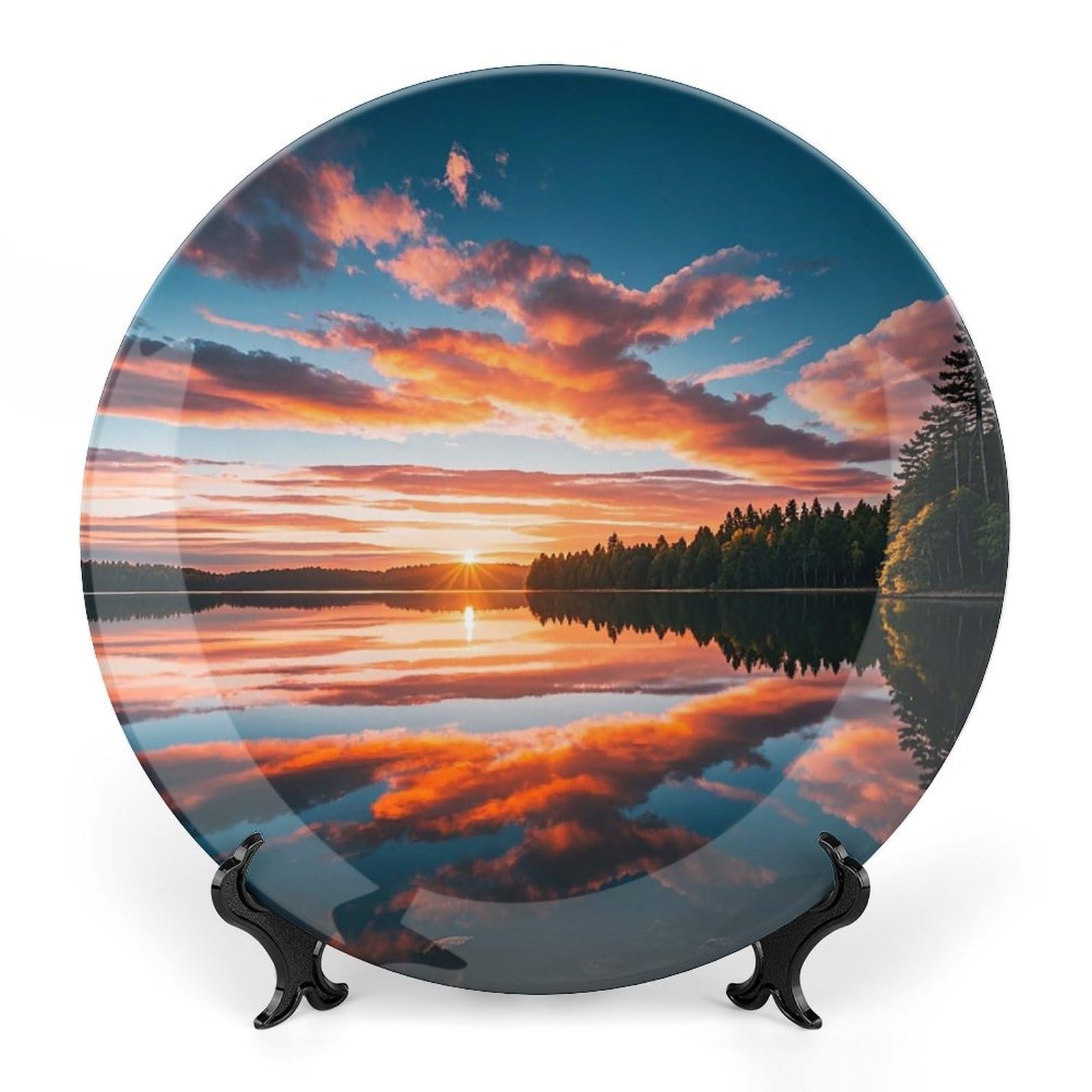 Assiette décorative céramique 25cm pour salade dessert et vitrine