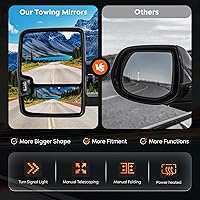 Vista 2 de Youxmoto Espejos de remolque aptos para Chevy 2007-2013 para GMC; Silverado Sierra 1500/ 2500HD/ 3500; espejos para camioneta