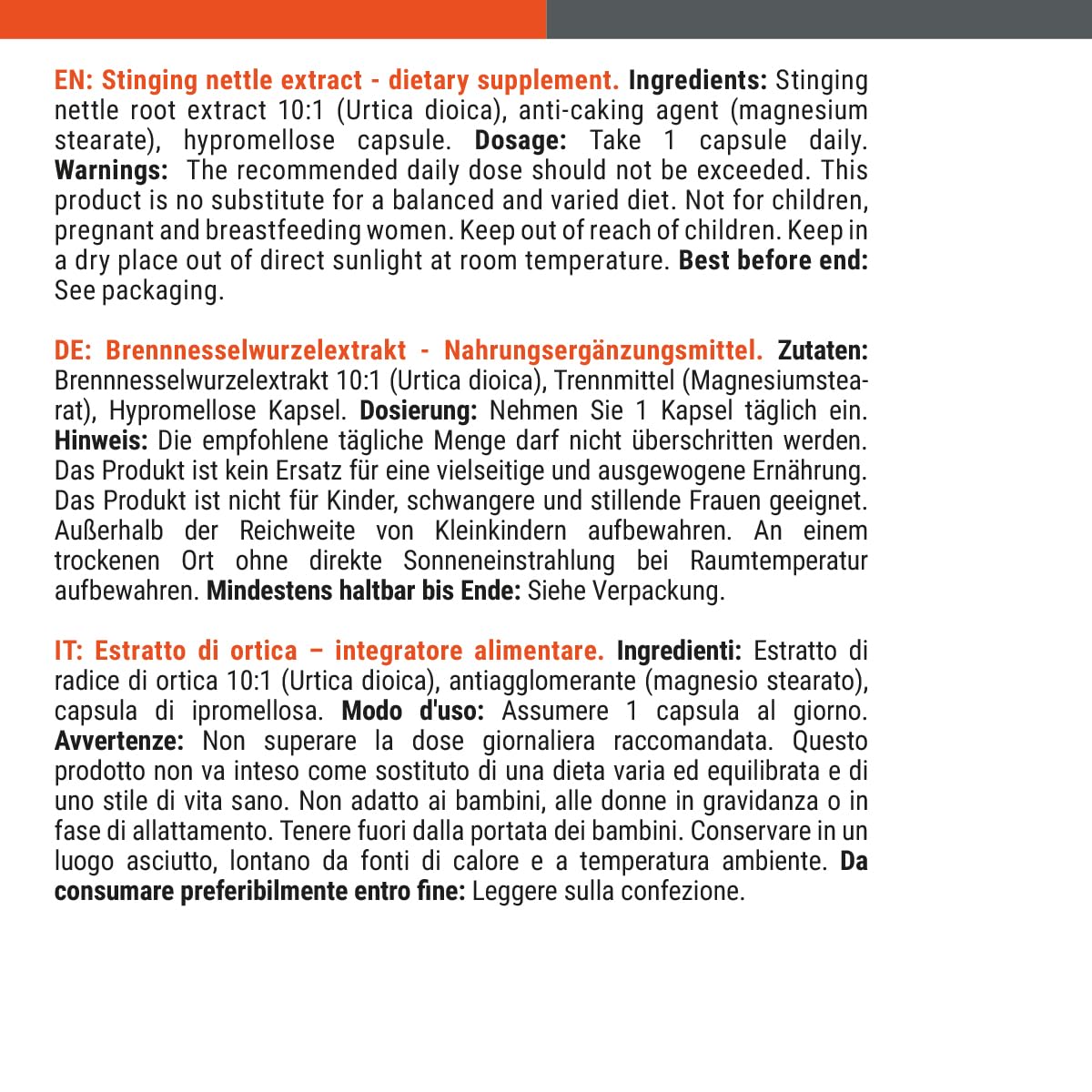 GymBeam Estratto di Radice di Ortica 90 cps, 500 mg Estratto 10:1 (Urtica dioica), Supporta la Salute Muscolo-Scheletrica e Cardiovascolare, Disintossicazione Naturale, Supporto al Ciclo Mestruale