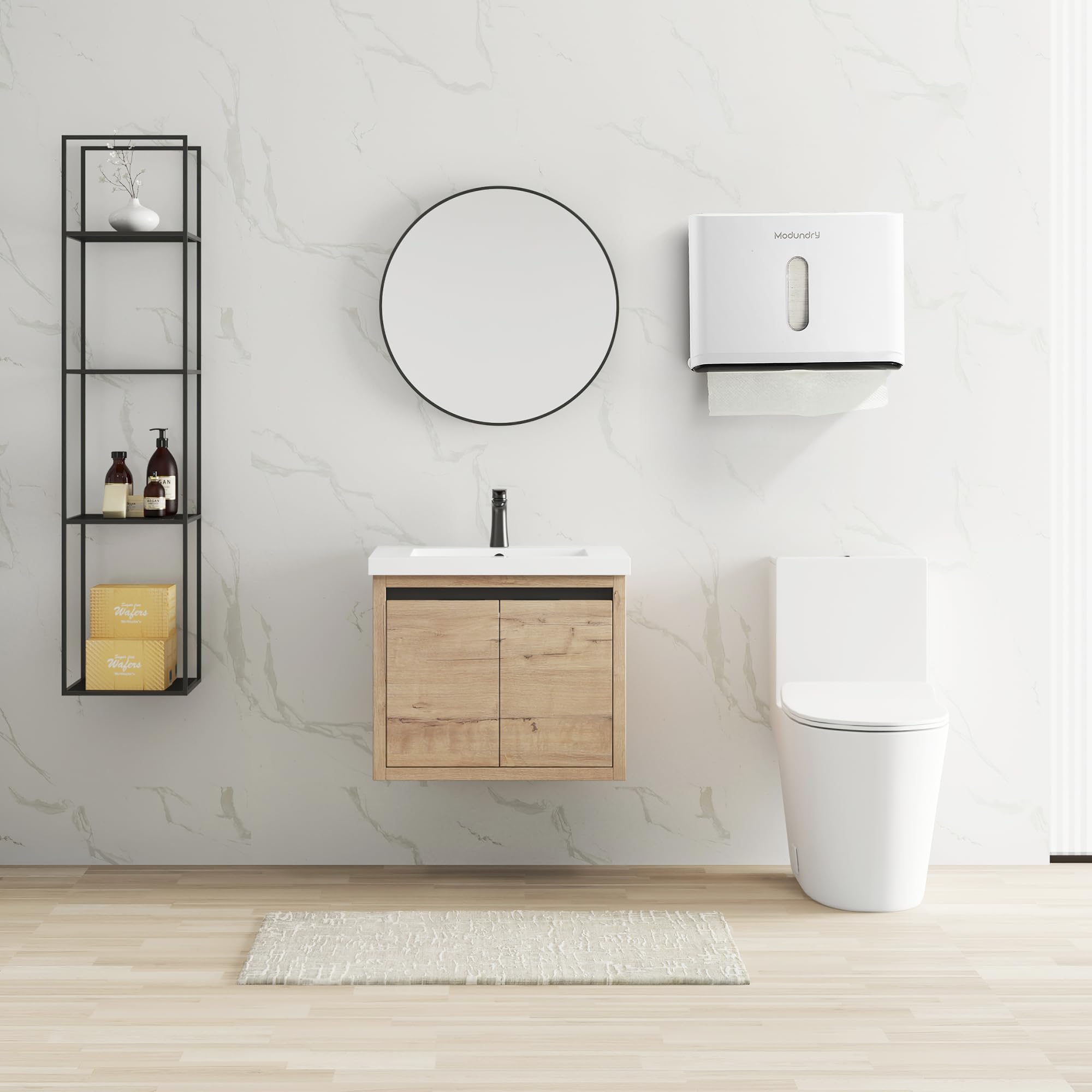 Dispenser Carta Asciugamani a Parete, Dispenser Salviette Bagno da Muro, Commerciale Bagno Cucina,Può Contenere Fino A 200 Fogli, Bianco