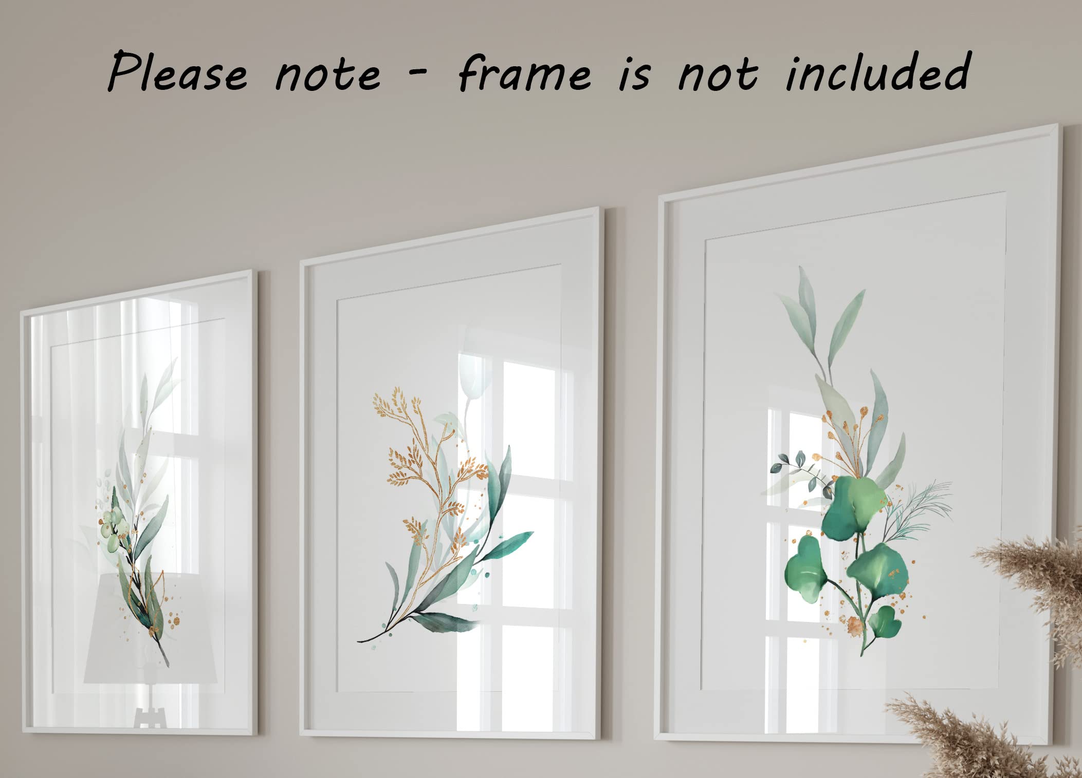 Eviepops Prints Eucalyptus Botanical Wall Art Set of 3 Unframed Prints, Abstract Tropical Plant Decor - Image 2