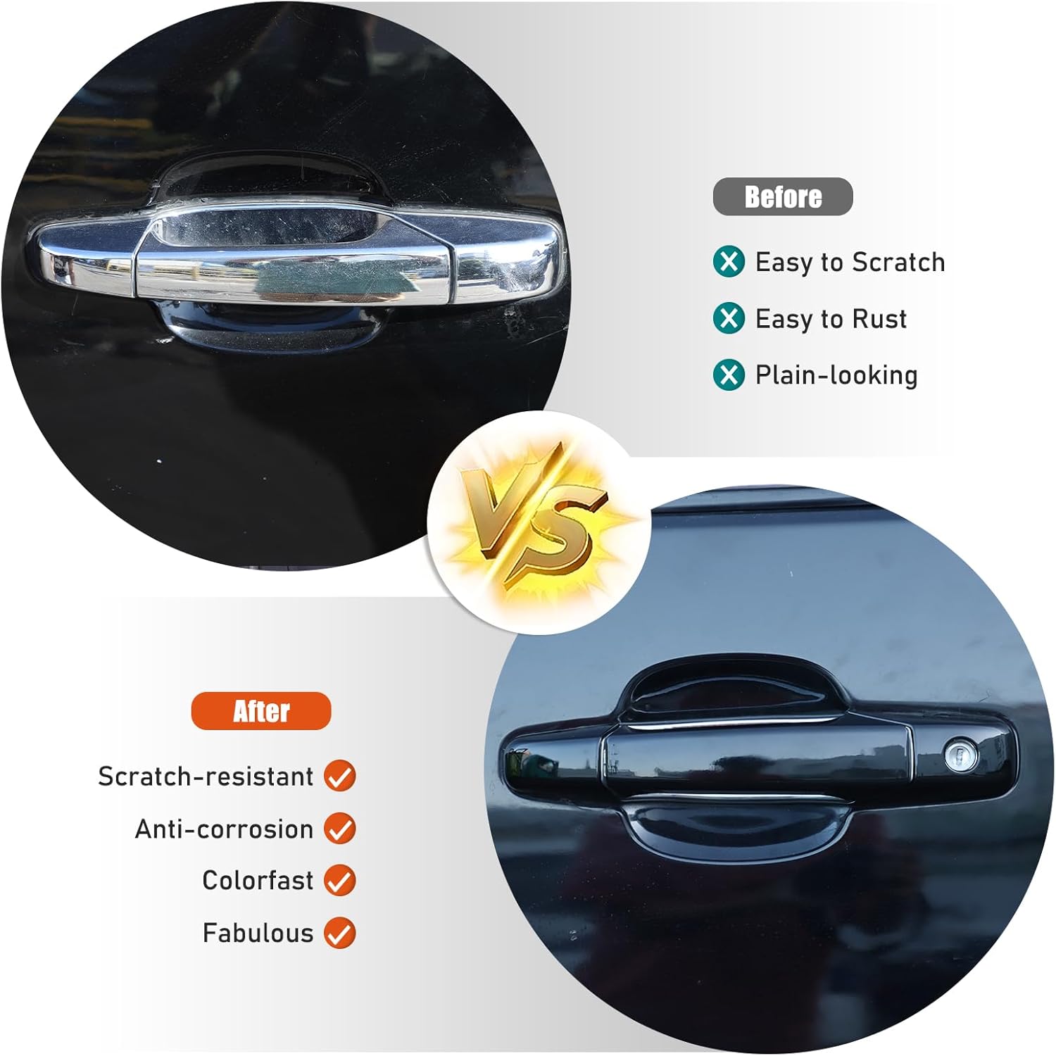 Fender Side Vent Cover Trim Rear View Mirror Cover Exterior Door Handle Cover Compatible with Cadillac Escalade 2007-2014,ABS Car Protector Cover Decoration Exterior Accessories (Glossy Black)