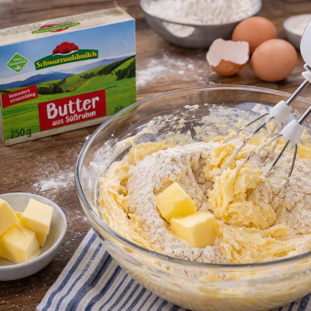 Schwarzwaldmilch Süßrahmbutter 250g – Besonders mild & streichzart, ohne Gentechnik, ideal für Brot, Backen & Kochen, 4 Packungen á 250 g