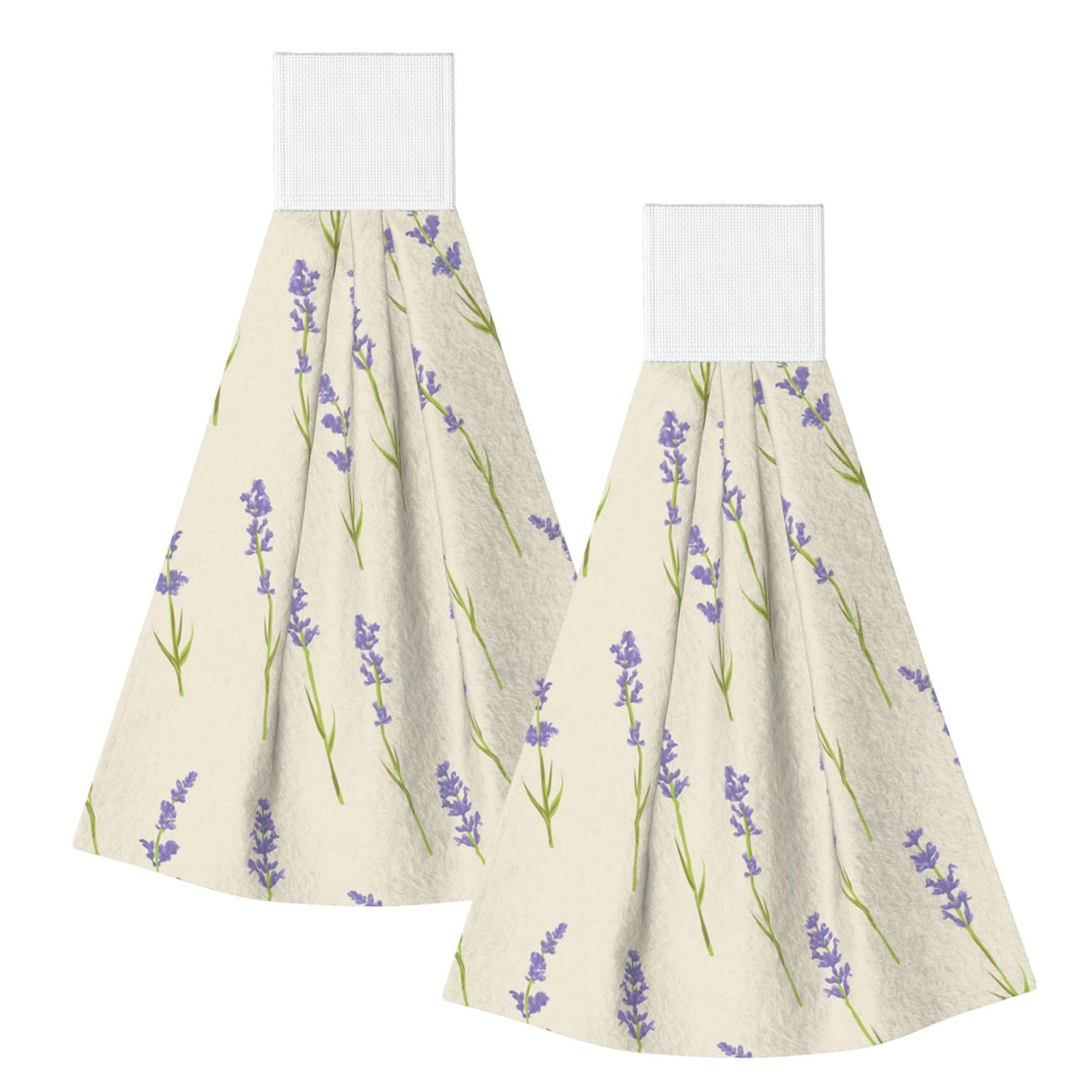 DOPKLNA Lavender Small, 2 Pcs Hanging Coral Fiber Hand Towels for Bathroom, Absorbent Kitchen Towels