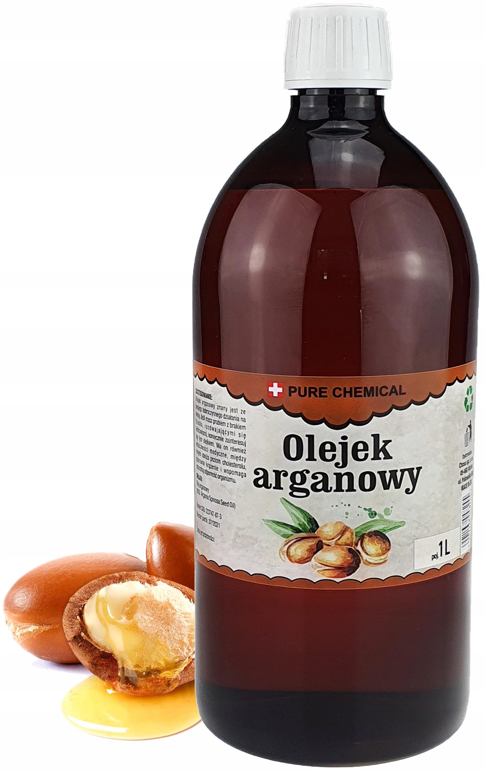 PURE CHEMICAL Olej Arganowy Do Włosów Maroko Nierafinowany Zimnotłoczony 1L