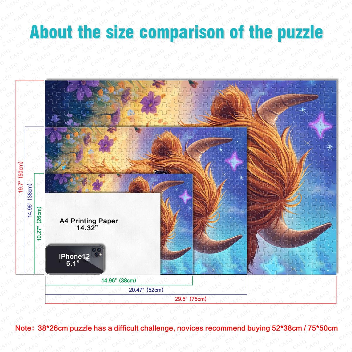 Puzzles Adultes 2000 pièces Mignon bébé Yak Jeux éducatifs à Domicile Jouets de Bricolage Cadeaux du Père Noël Secret 27,56 po x 39,37 po et Adolescents de 14 Ans et Plus