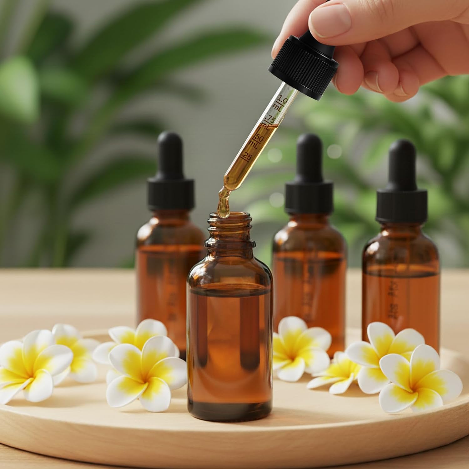 Bumobum 99 Pack, 1 oz Glass Dropper Bottle for Essential OIls, 30 ML Amber Empty Tincture Bottles with Dropper for Serum Hair Cuctile Body Oils Bulk for Storage