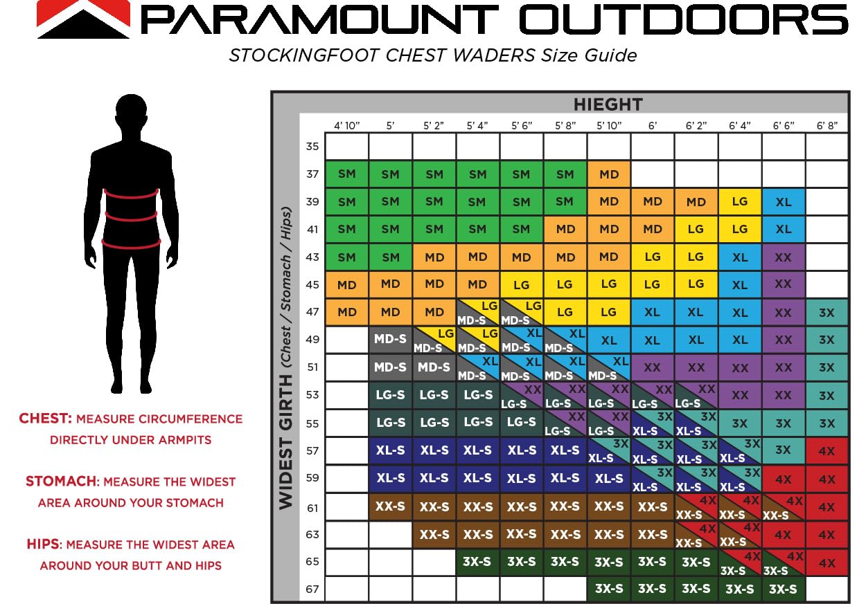 Paramount Outdoor tiefe Eddy atmungsaktive Strumpfuß Angeln Wathosen regelmäßige und starke Größen