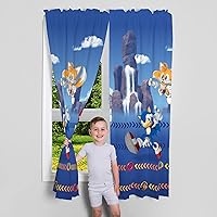 Vista 5 de Sonic The Hedgehog Paneles de Cortinas de Ventana para Habitación de Niños Juego de Cortinas, 82 x 63 Pulgadas, Producto Oficial de Sega por Franco