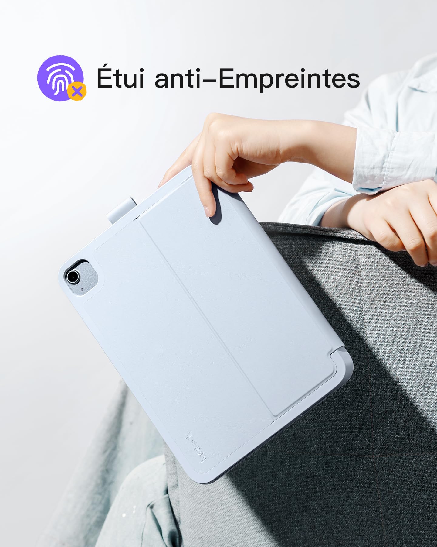 Inateck Étui Clavier iPad 10e/11e gén., Clavier Ultraléger avec Porte-Stylet pour iPad 11e (2025 11" A16)/10e (2022 10.9"), Air 11" M4/M3/M2 (2026/2025/2024), Air 5/4, Pro 11 4/3/2/1, AirTap Bleu
