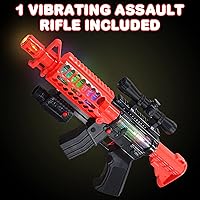 Vista 2 de ArtCreativity Toy Rifle Vibrating Toy Guns for Boys, 13.25 Inch Light Up Fake Gun with Sounds, Immersive Vibration, and Batteries Included, Military