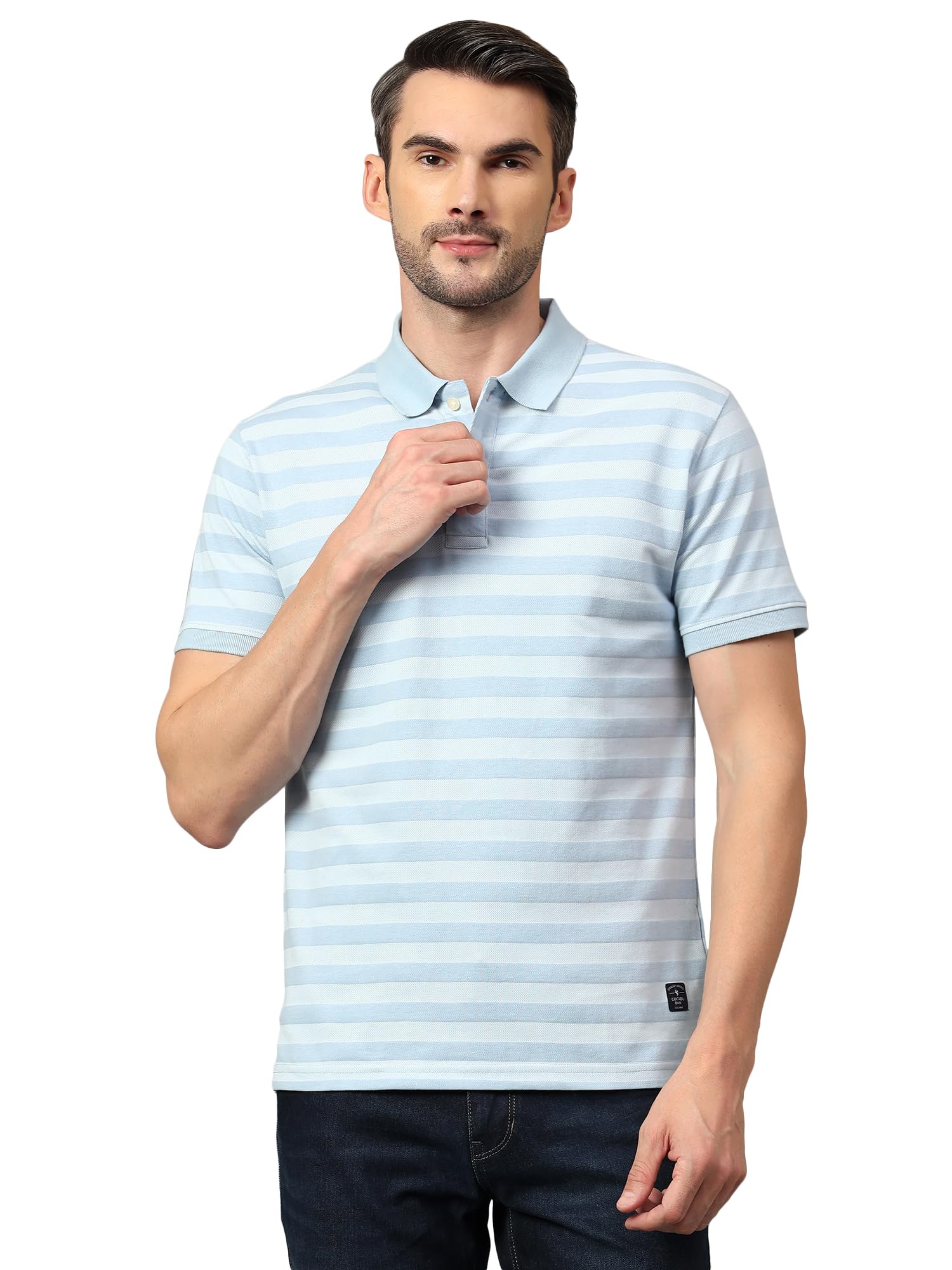 Regular Fit Striped Polo Neck Half Sleeve Casual T-Shirt for Men | Half Sleeves Polo Neck T-Shirts for Men | Mens Polo Neck T-Shirt (P_MTSH00466)-image-7