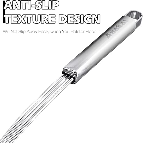 Miniatura 3 de Anaeat Colador de araña de acero inoxidable  Colador de cocina sólido con mango largo para cocinar y freír, cucharas ranuradas reforzadas de doble