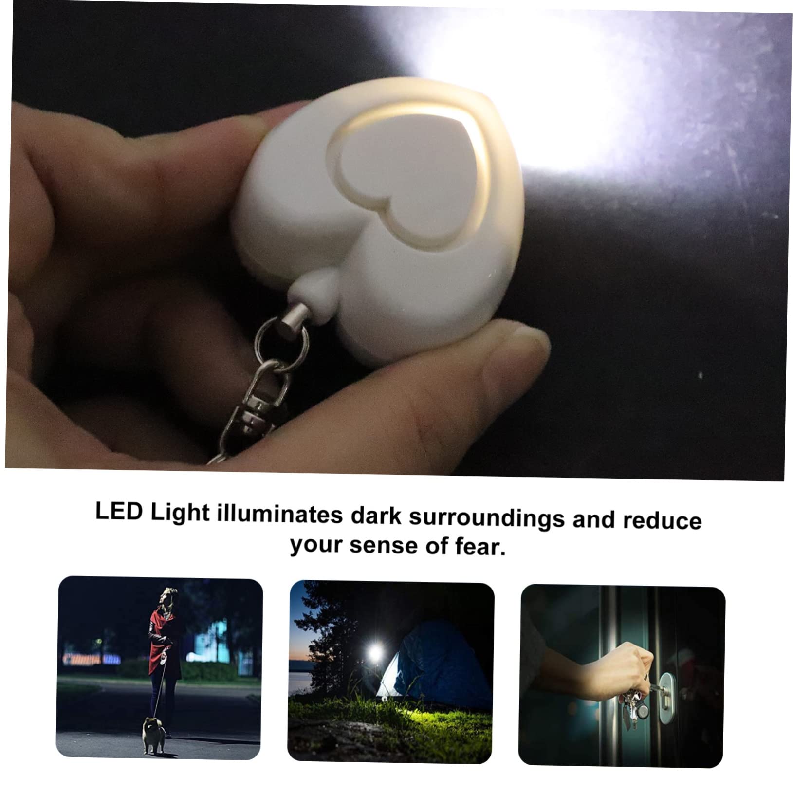5piezas Alarma Personal Forma De con Luz Led De Seguridad para Mujeres Alarma De Personal para Emergencias y Situaciones