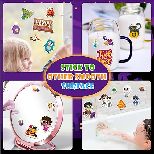 Miniatura 5 de 4 juegos de calcomanías reutilizables de Halloween para niños de 2 a 4 años, actividades de Halloween para niños pequeños de 1 a 3, calcomanías de