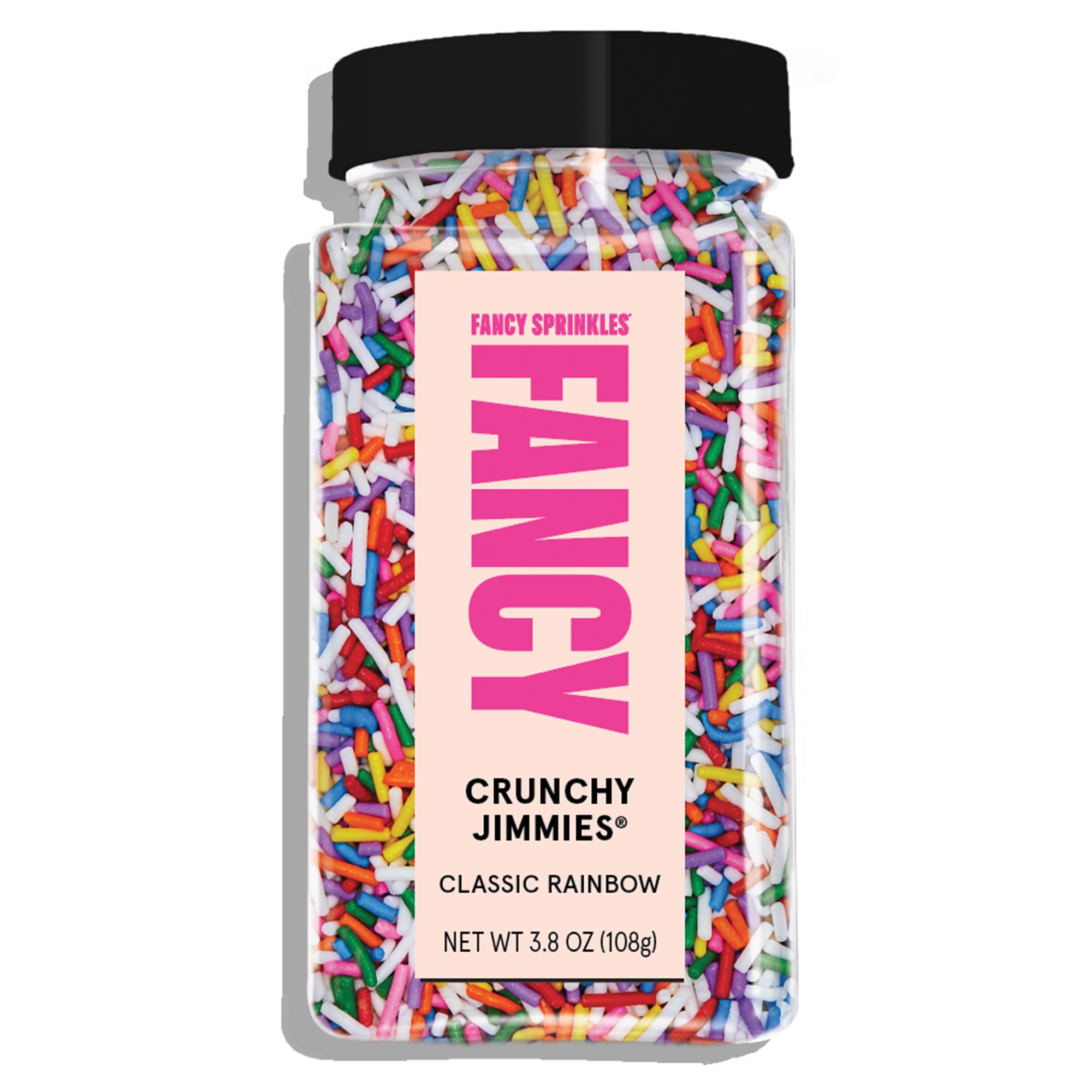 Fancy Sprinkles Classic Rainbow Crunchy Jimmies, Real Sugar, For Ice Cream, Cookies, Cakes, Cupcakes, Dessert Decorating, Original, Mulit-Colored, Rainbow Sprinkles (0.5c)