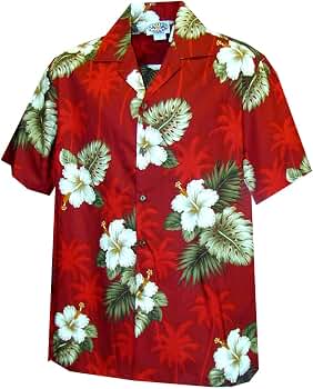 Amazon.com: Pacific Legend Men's White Hibiscus Monstera Aloha