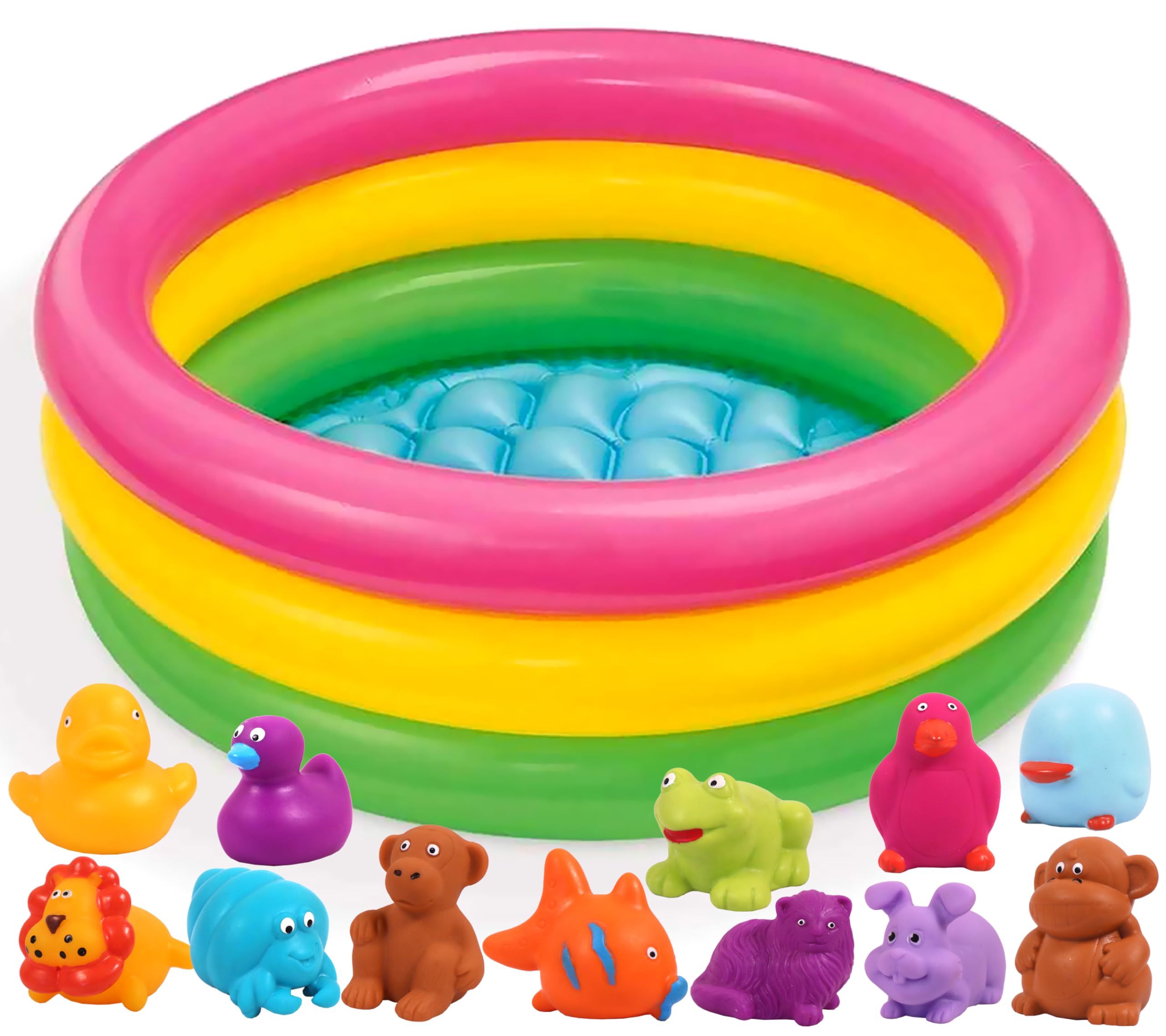 Toyshine Baby Pool Toys | 2ft. Bath Tub with 12 pc Chu Chu Squeezy Animal | Toys for 1-3 Years Indoor & Outdoor Swimming Pool for Kids (B0D1VGBRL8) Amazon Price History, Amazon Price Tracker