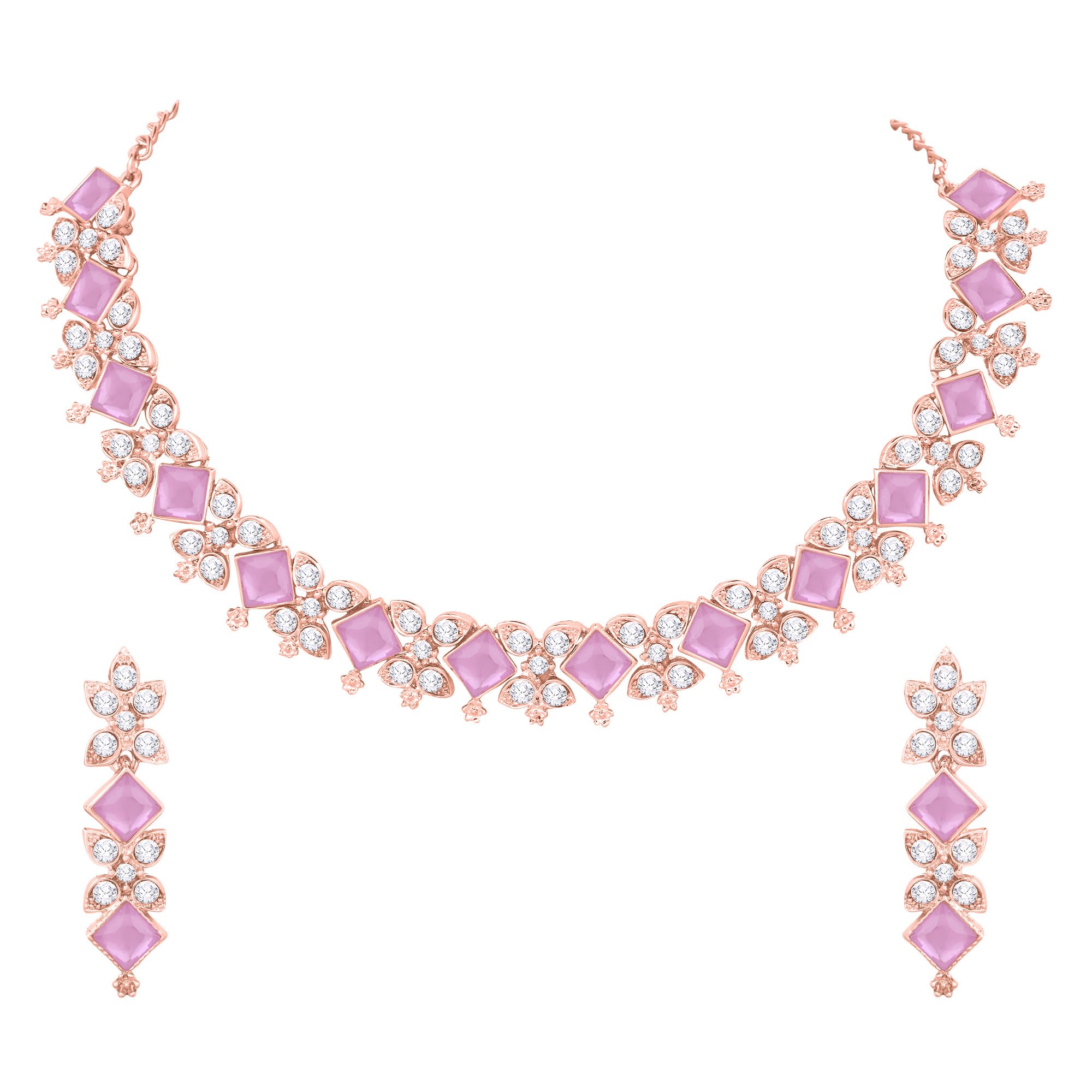 Atasi International Gold Plated Purple Kundan and American Diamond Necklace Jewellery Set with Earrings for Women (PU5781) (B0CPBV7CQP) Amazon Price History, Amazon Price Tracker