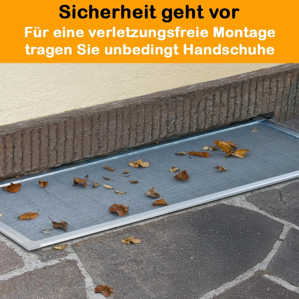 Lichtschachtabdeckung 44 x 106 cm, Alu Rahmen, Gitterrostabdeckung Aluminium, Kellerschachtabdeckung