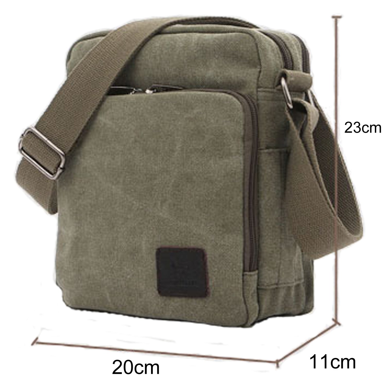 Bolso Bandolera Hombre Pequeño de Tela Vintage Messenger Bag para Colegio Universidad Libro Bolsa de Lona Originales de Viaje Sport