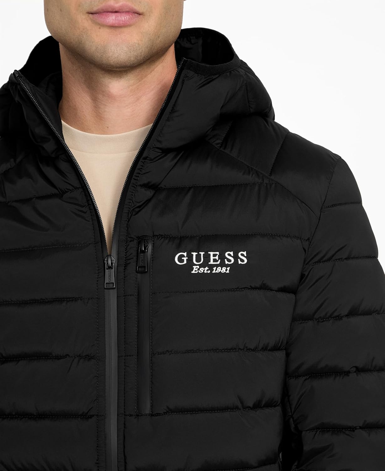 GUESS mens Gosta Hooded Quilted Packable Jacket - Image 2