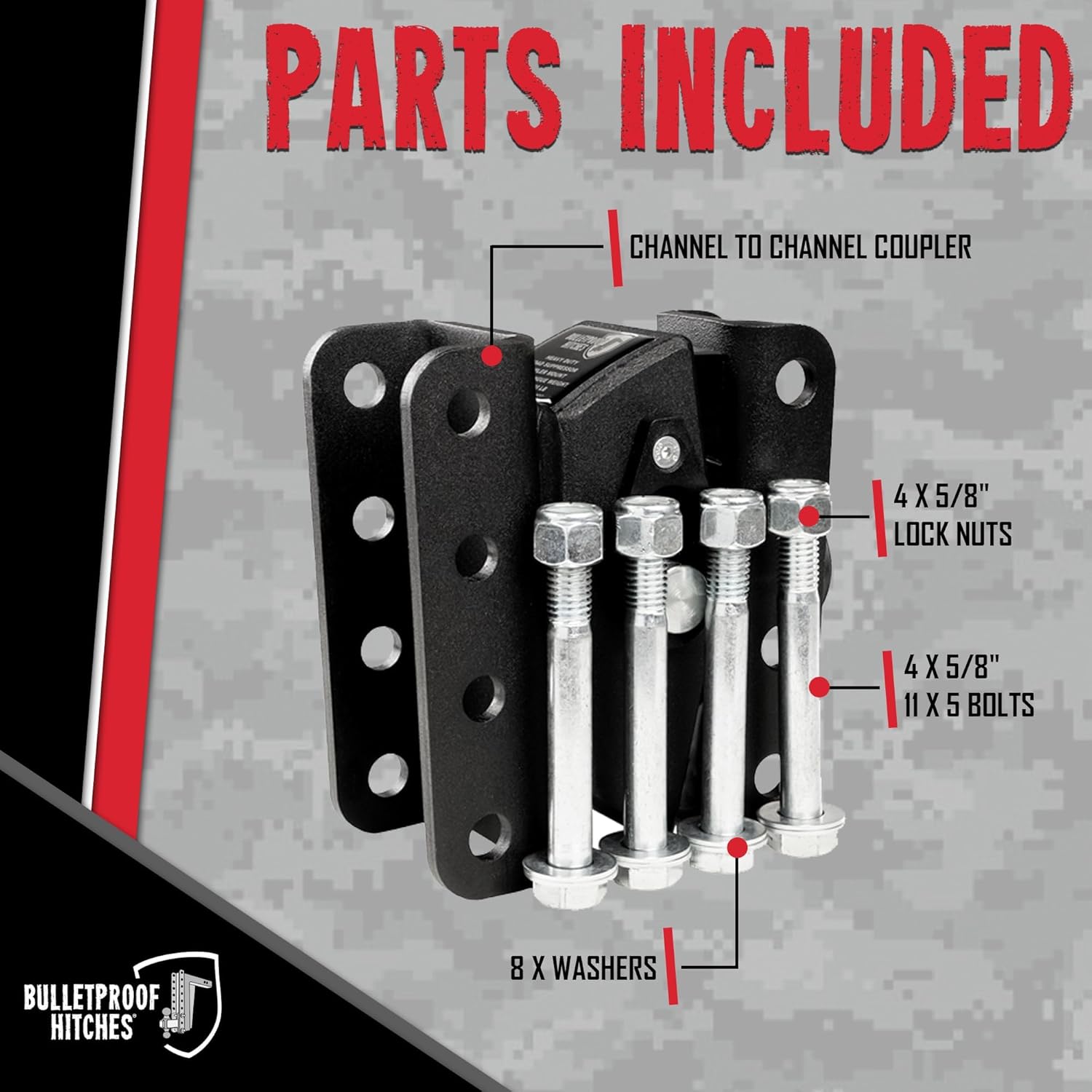 BulletProof Hitches - Heavy Duty Road Suppressor Channel to Channel Trailer Coupler Rated to 22,000 lbs - Shock Absorbing Hitch Coupler to Reduce Vibrations for a Smoother Ride