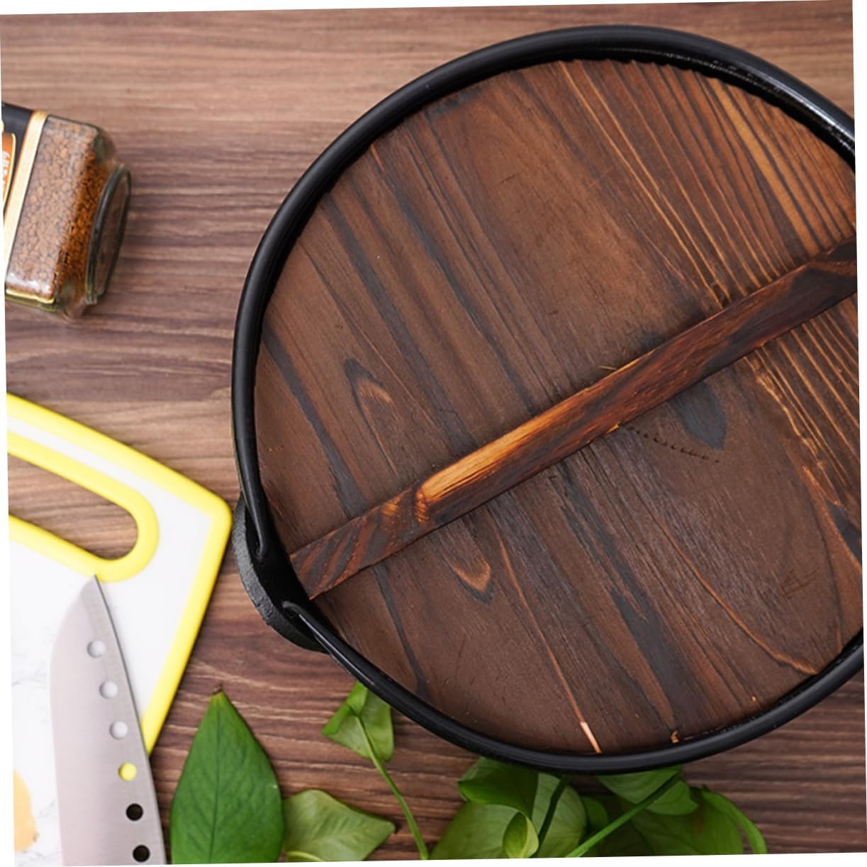 1set Outdoor Cast Cooking Pot Portable Soup Pot for Camping Lightweight Dutch Oven for Picnic Cooking Nonstick Utility for Campfire and Outdoor Use