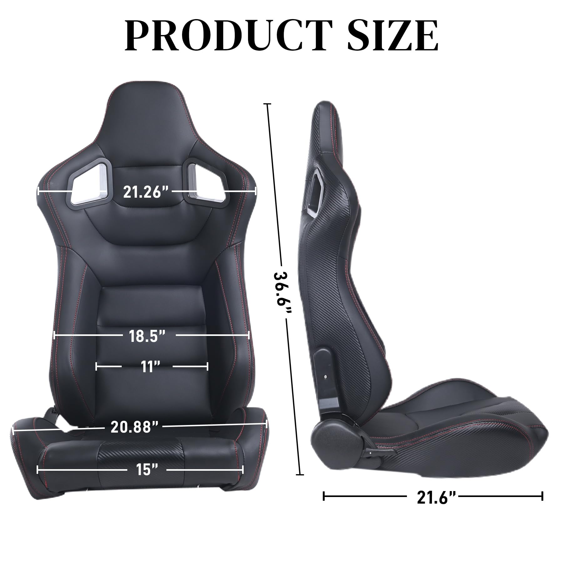 Amazon | WIILAYOK 2パック レーシングシート、ユニバーサルPVCレザー