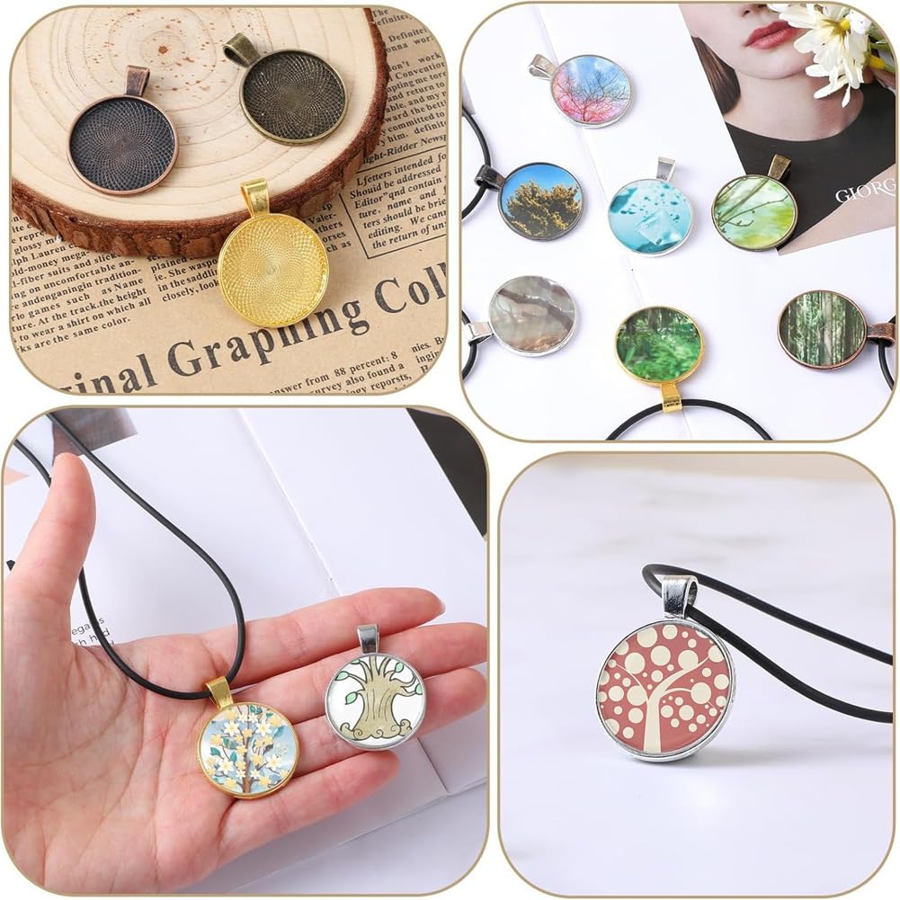 Set Da 60 Pezzi Per Creare Gioielli: Cabochon In Vetro E Vassoi Portaciondolo In Metallo – Fai Da Te Unico E Colorato - 4