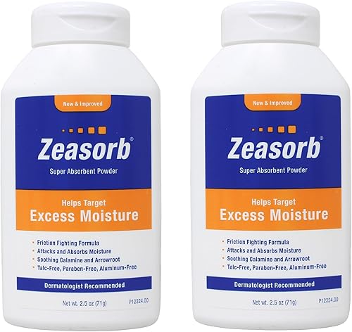 Zeasorb Prevention - Polvo superabsorbente de 2.5 onzas (paquete de 2)