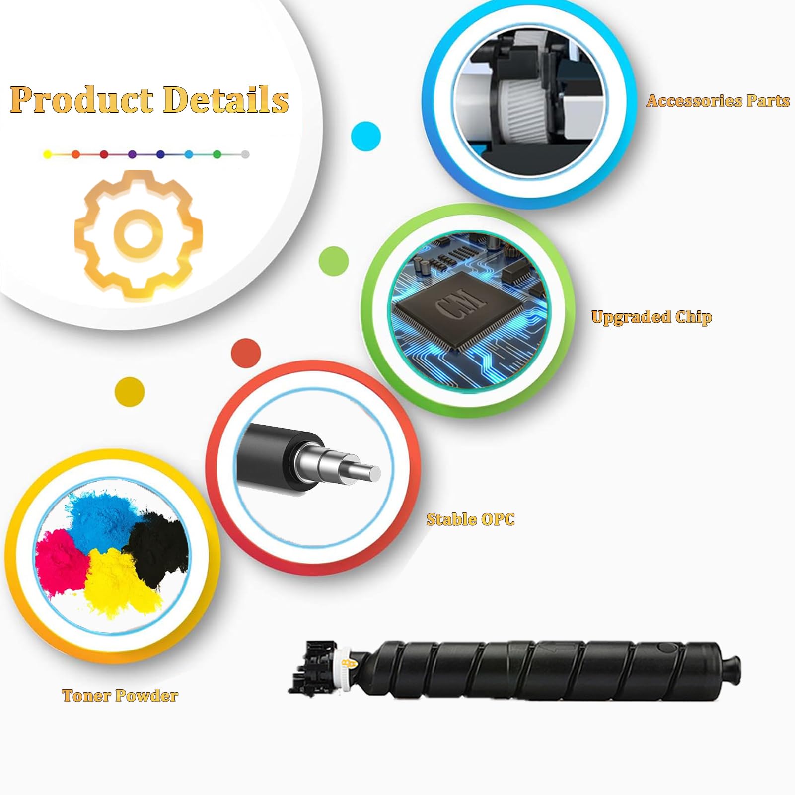 4-Pack TK-8547 Toner Cartridges For Kyocera TASKalfa 4054ci 5054ci Printers - Black Cyan Magenta Yellow