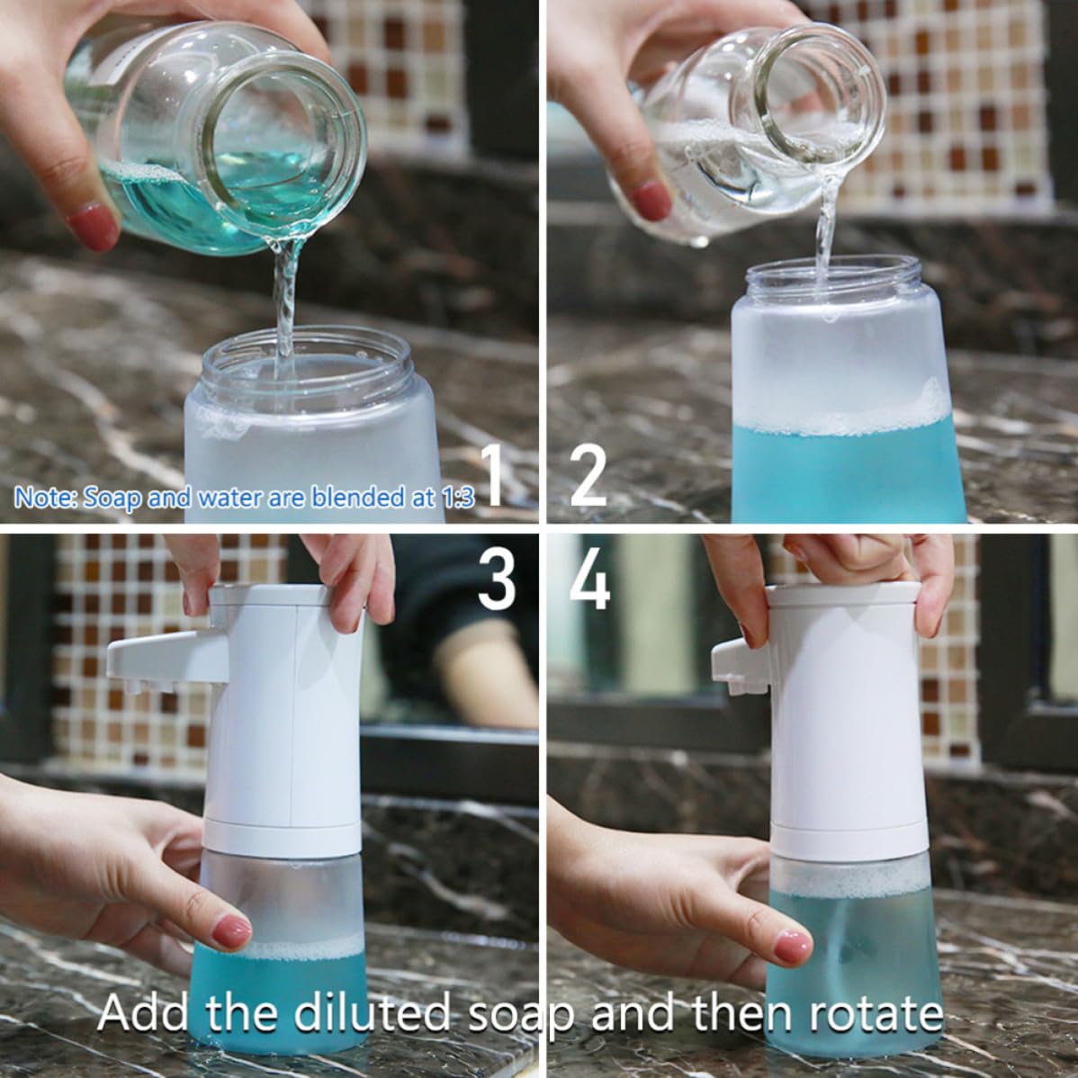 Distributeur à Mousse Capteur à Pompe Savonnette Automatique 350 ML