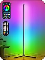RIYO RGB LED Corner Floor Lamp: 16M Colors, 68+ Modes, Music Sync, App/Remote Control for Gaming & Living Room
